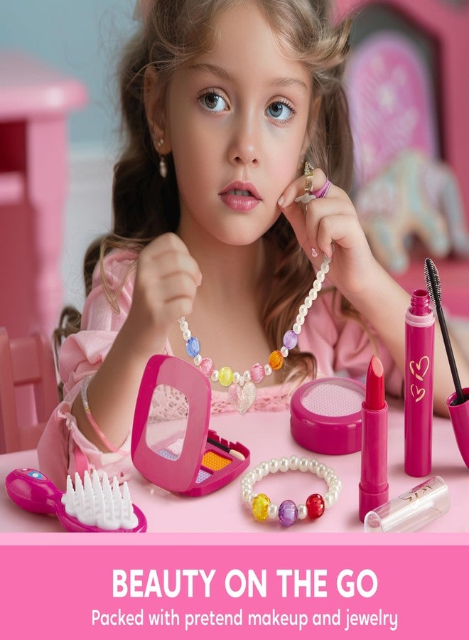 SYNCFUN Play Purse Set for Little Girls, 27 PCS Princess Toy Set with Handbags, Makeup, Phone, Wallet, Jewelry, Lipstick & Keys, for Girls 3 4 5 6 Years Old Toddlers Kids - Image 3